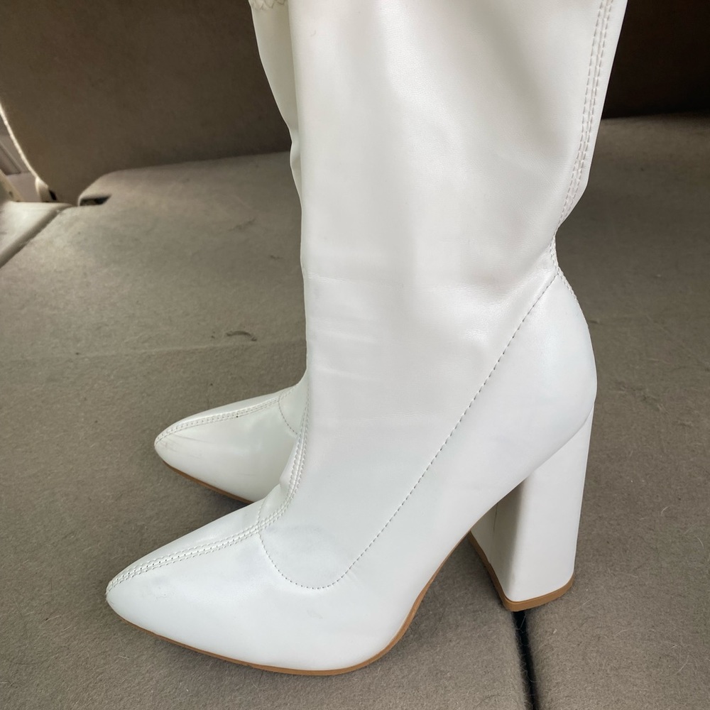 nasty gal white go go boot